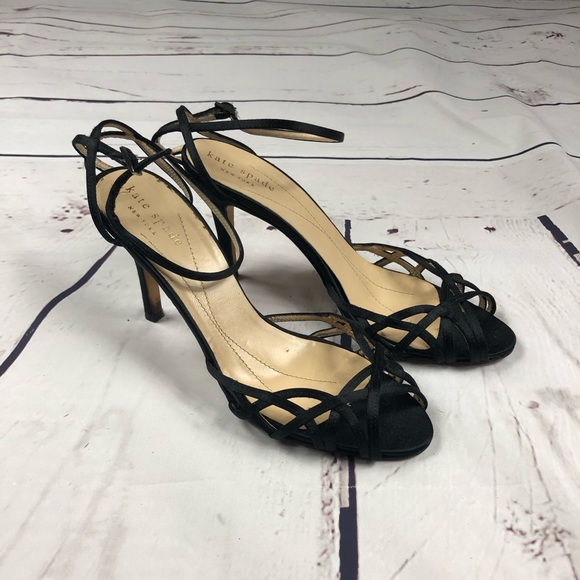 Kate Spade Black Strapy Heels - Picture 1 of 8